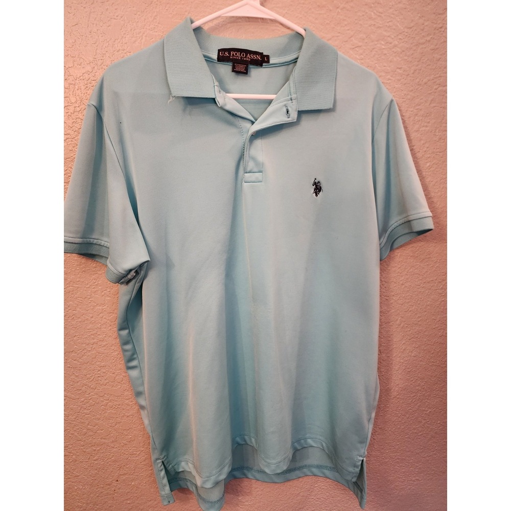 U.S. Polo Assn Men's‎ Short Sleeve Polo, Size Large, L, Teal Green Color